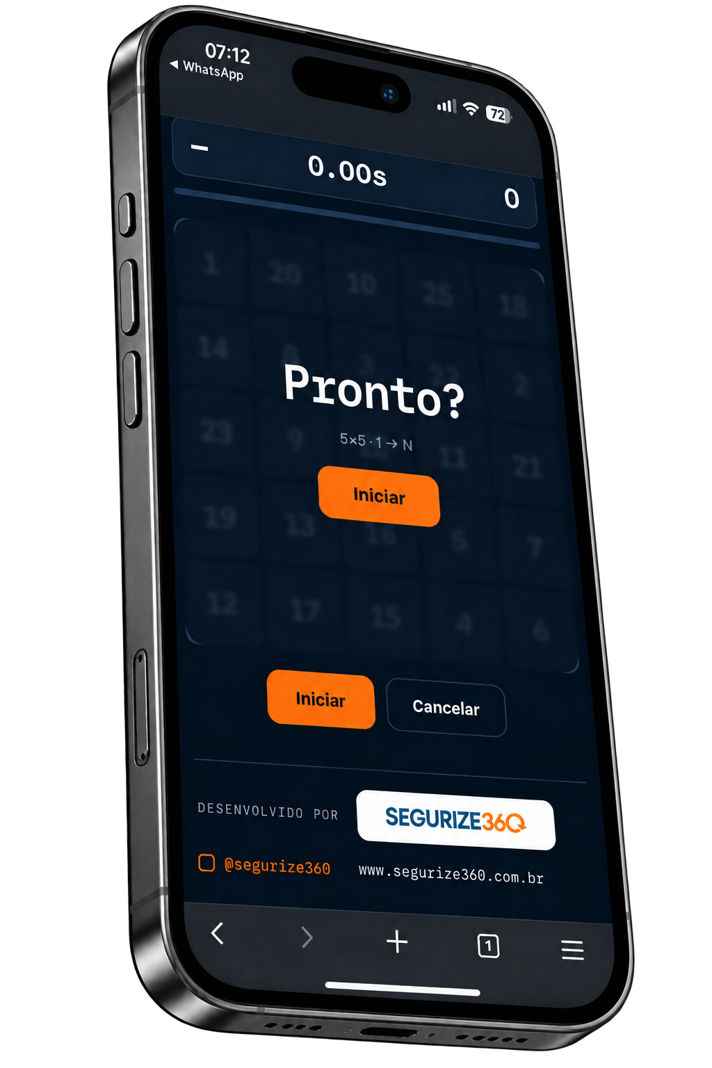 Sistemas de Inteligência de SSMA exibido em um smartphone